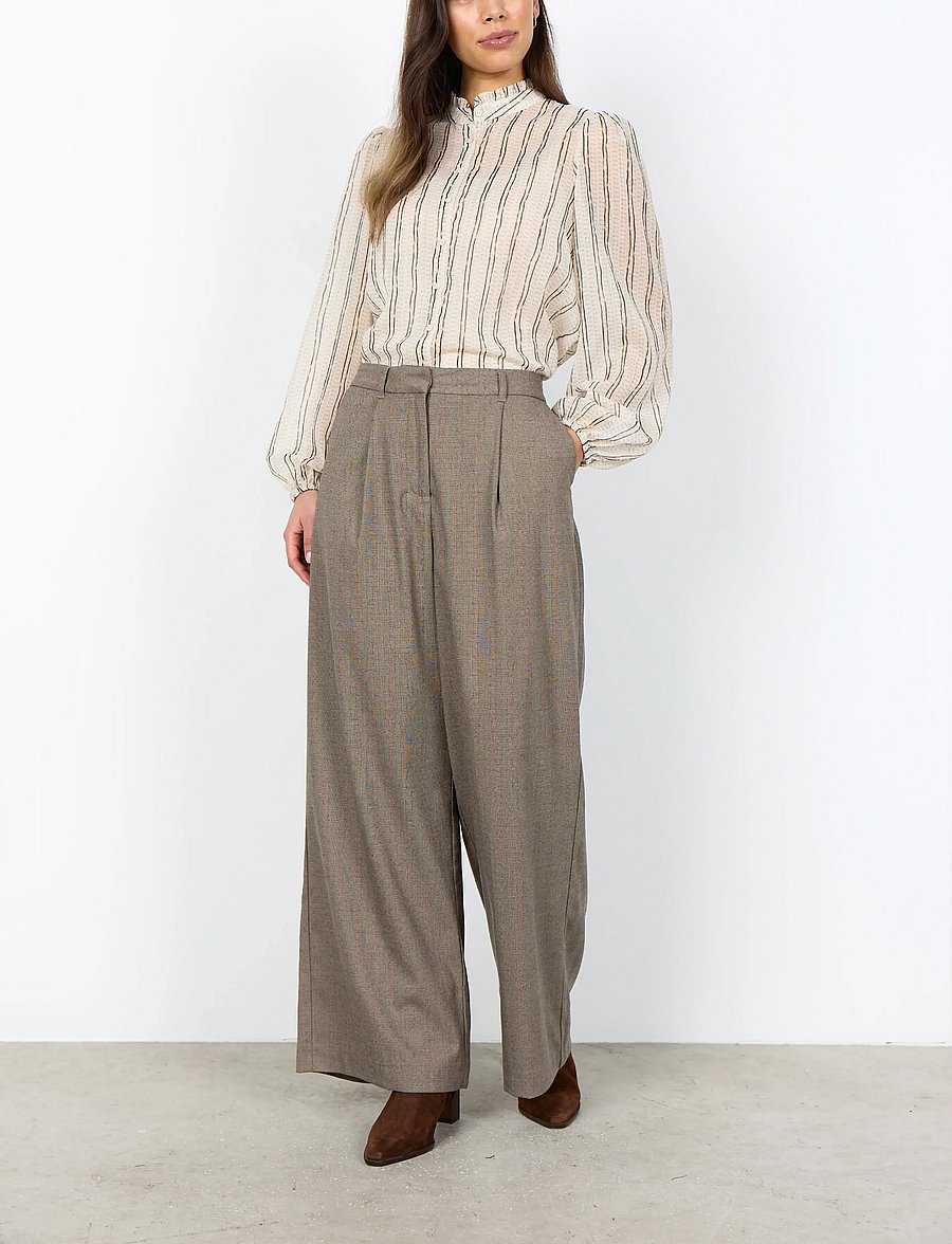 Soyaconcept - SC-HAWO YD - hosen mit weitem bein - 4495c madder brown combi - 0