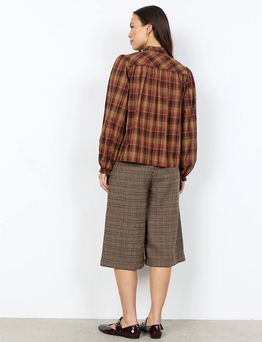 Soyaconcept - SC-HALEMA YD - långärmade skjortor - 4495c madder brown combi - 3