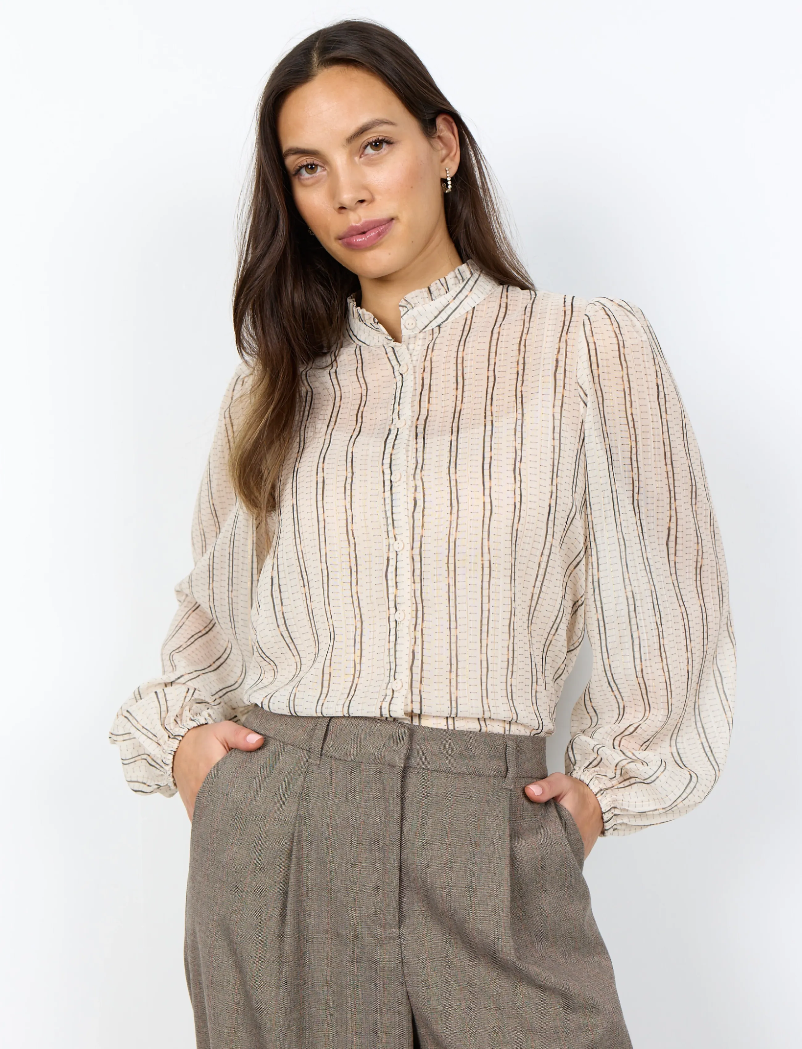Soyaconcept - SC-HARPA AOP - long-sleeved shirts - 8980c chocolate plum combi - 0
