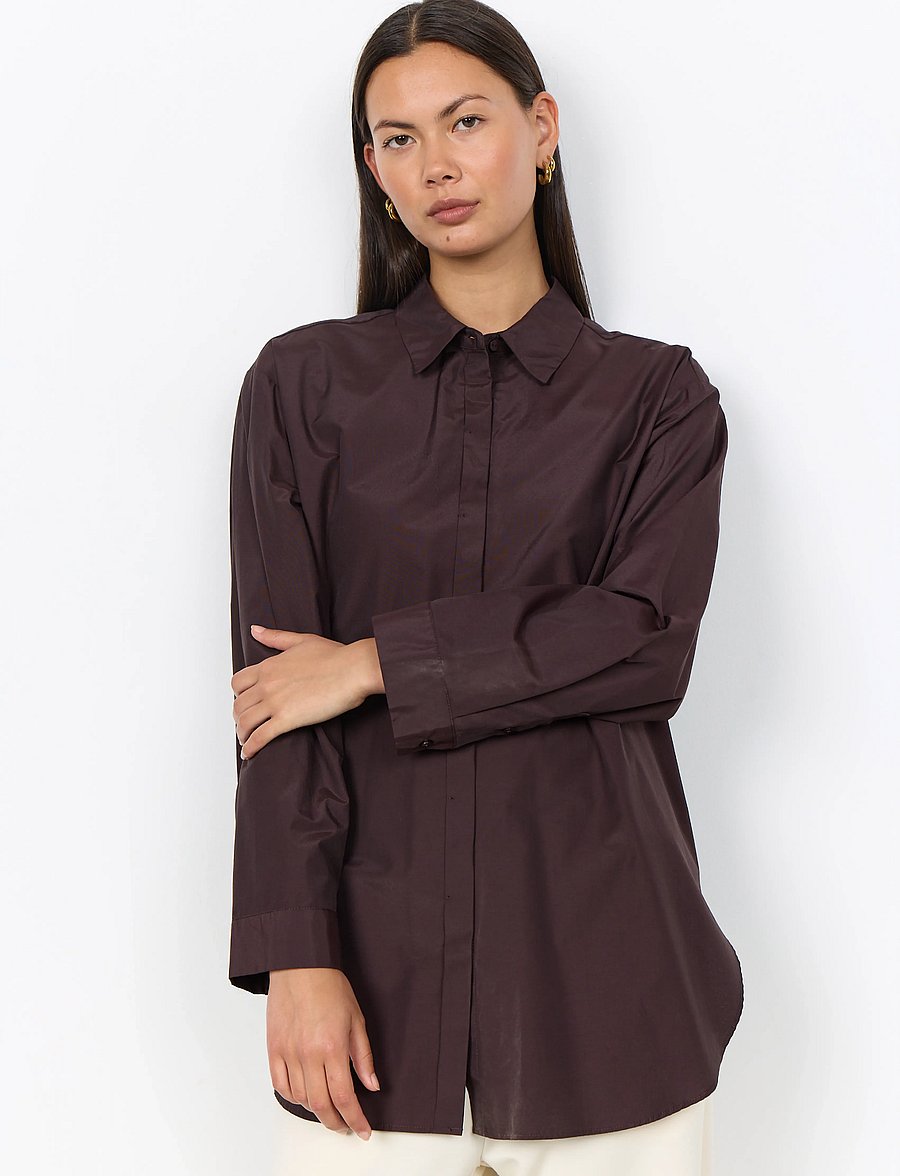 Soyaconcept - SC-NETTI - langärmlige hemden - 8980 chocolate plum - 0