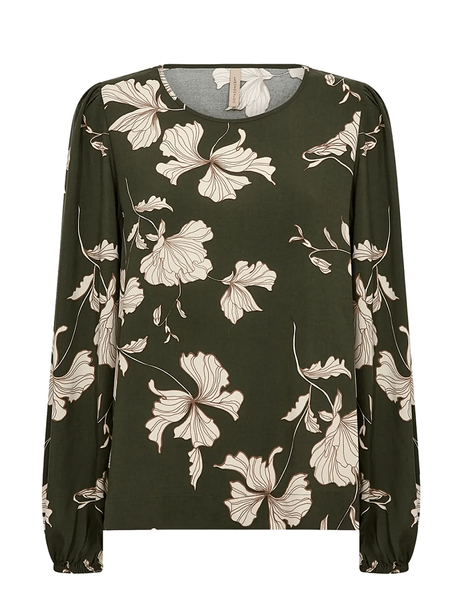 Soyaconcept - SC-HAMIDA AOP - langærmede bluser - 7974 forest night combi - 1