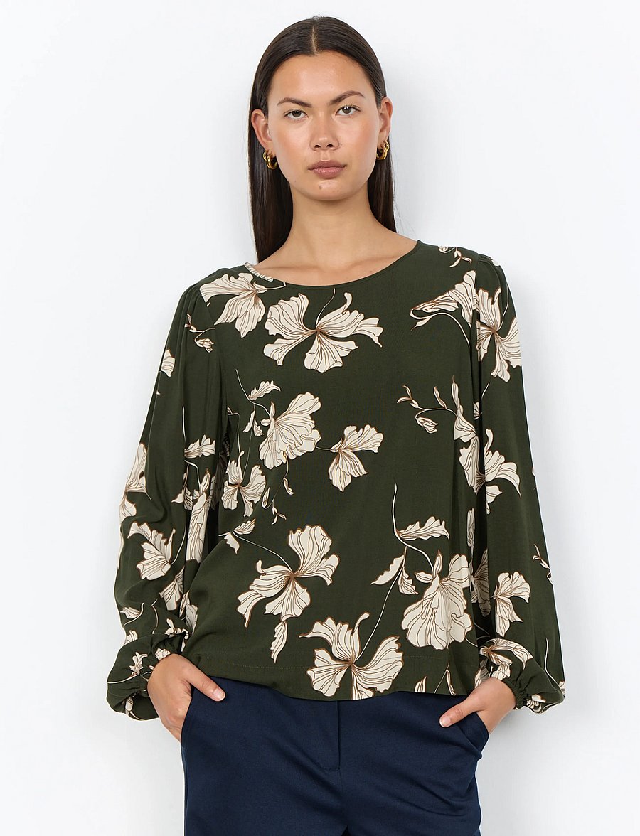 Soyaconcept - SC-HAMIDA AOP - langærmede bluser - 7974 forest night combi - 0