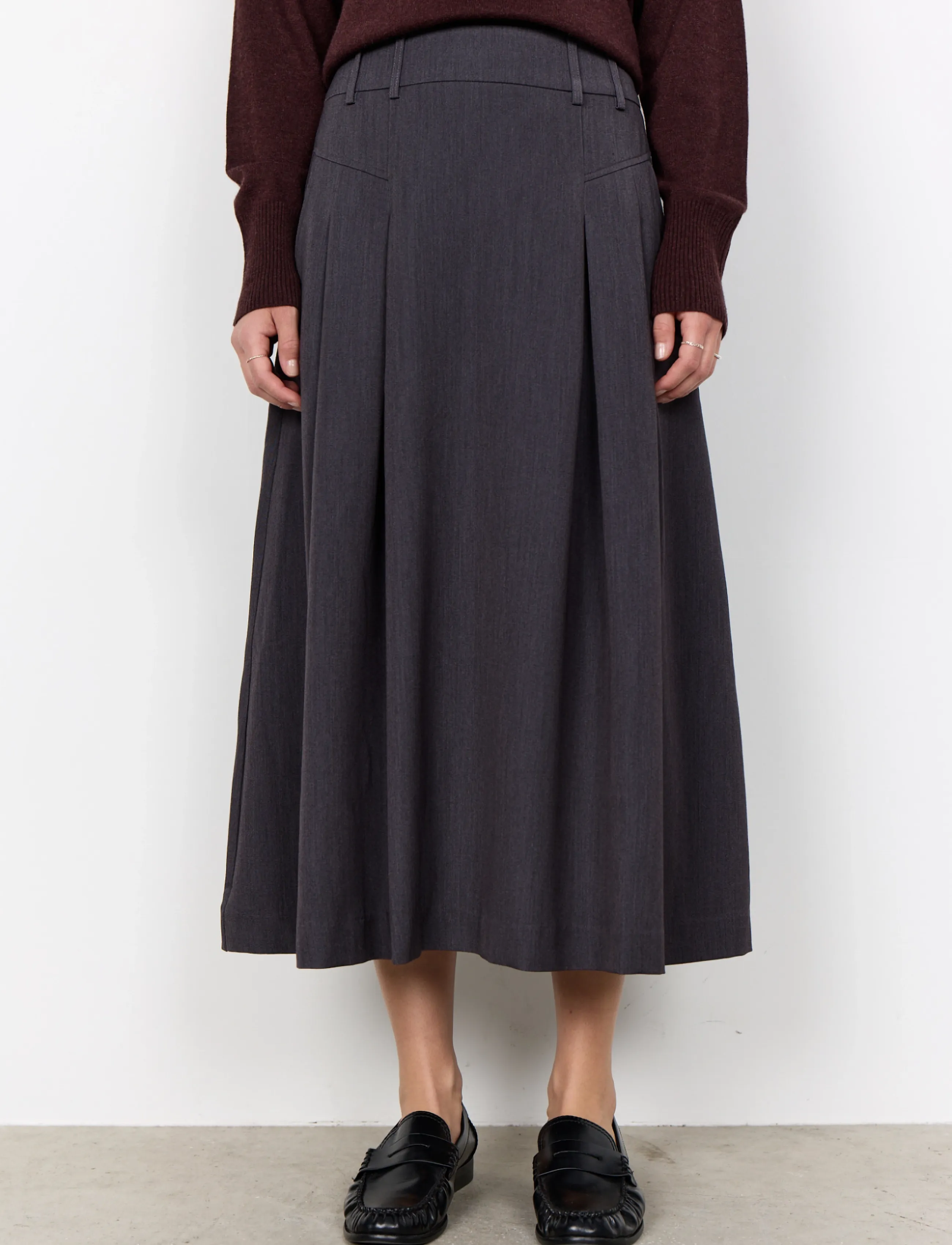 Soyaconcept - SC-ANN - midi nederdele - 99870 dark earth melange - 4