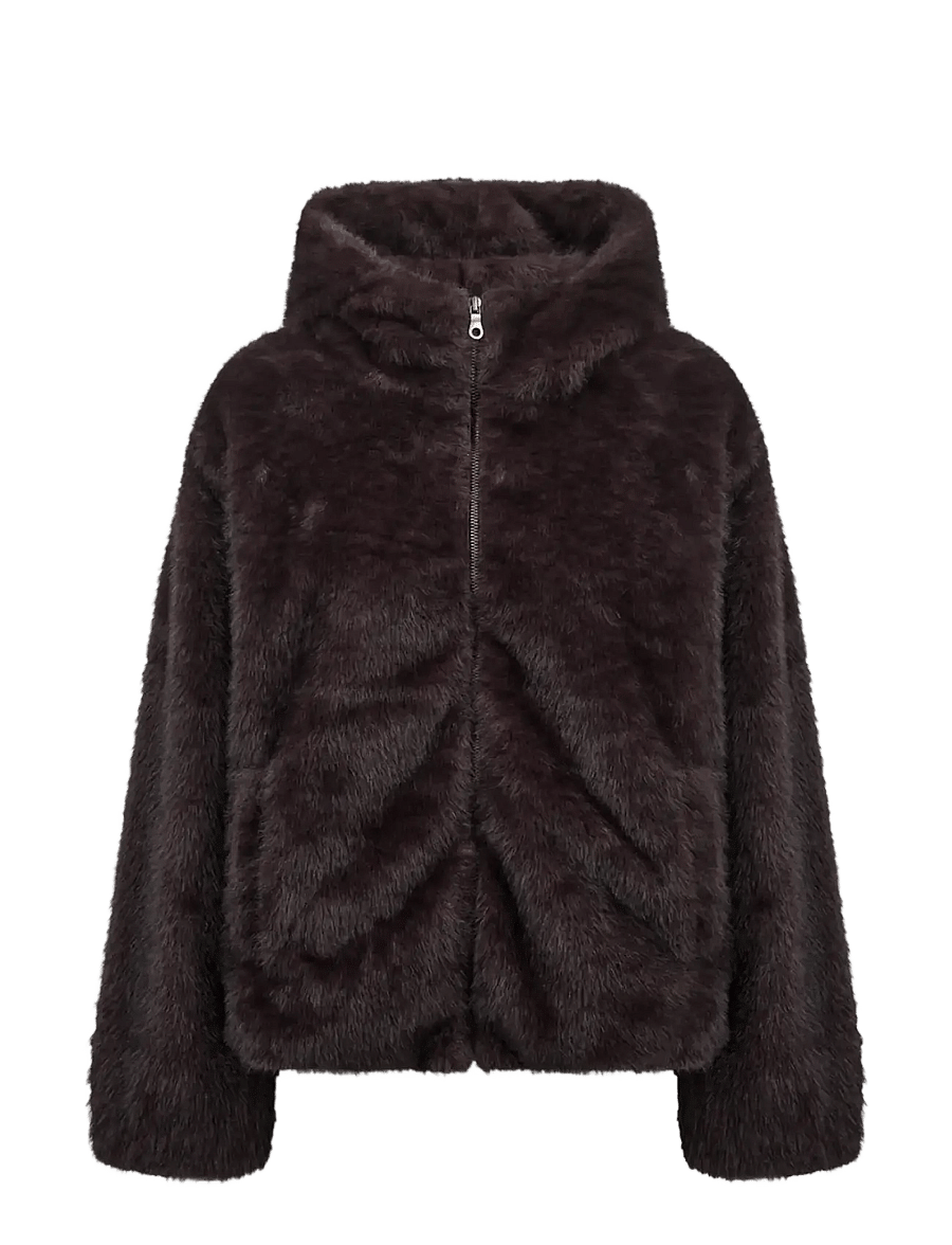 Soyaconcept - SC-HAYE - faux fur jakker - 8980 chocolate plum - 0