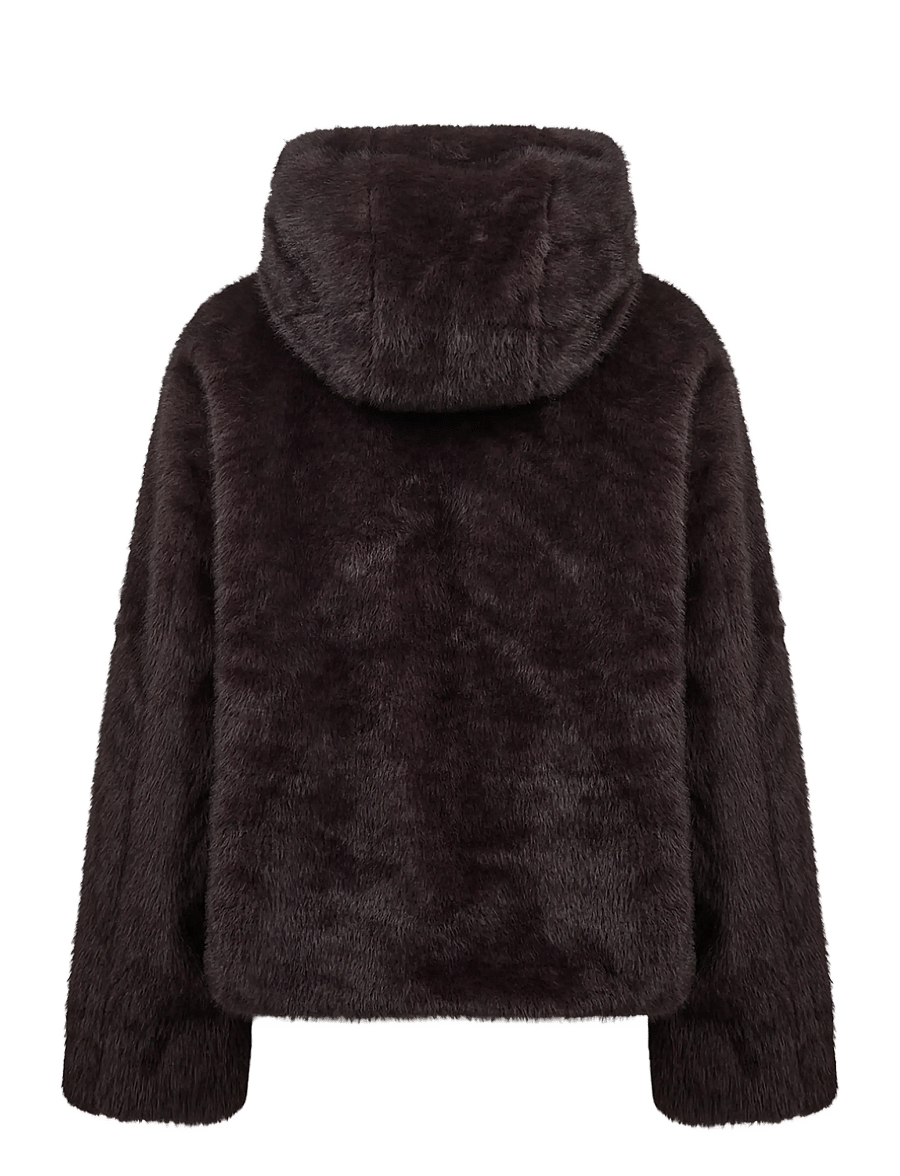 Soyaconcept - SC-HAYE - faux fur jakker - 8980 chocolate plum - 1