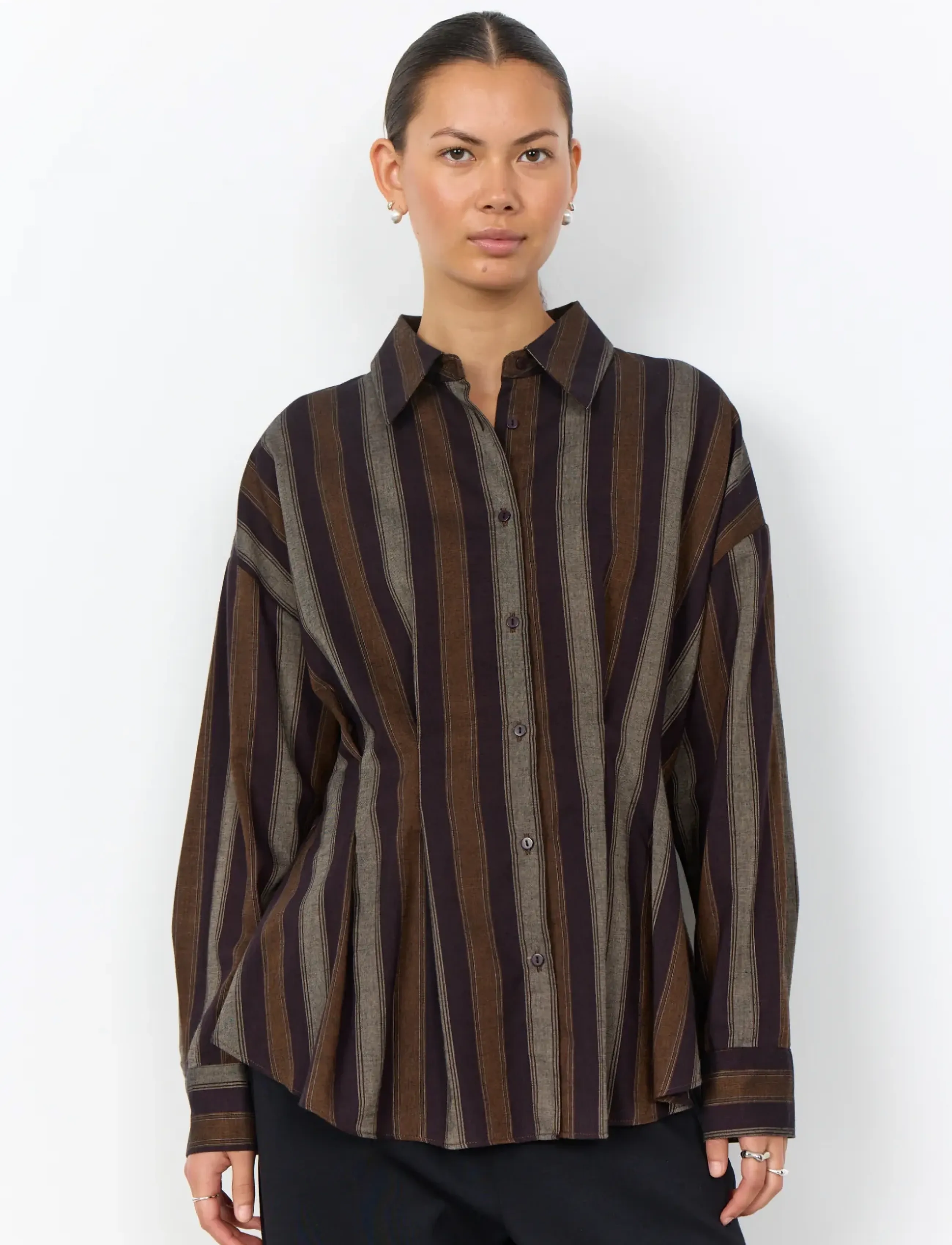Soyaconcept SC-JONIA - Hosen mit weitem Bein - 8980C CHOCOLATE PLUM COMBI / brown