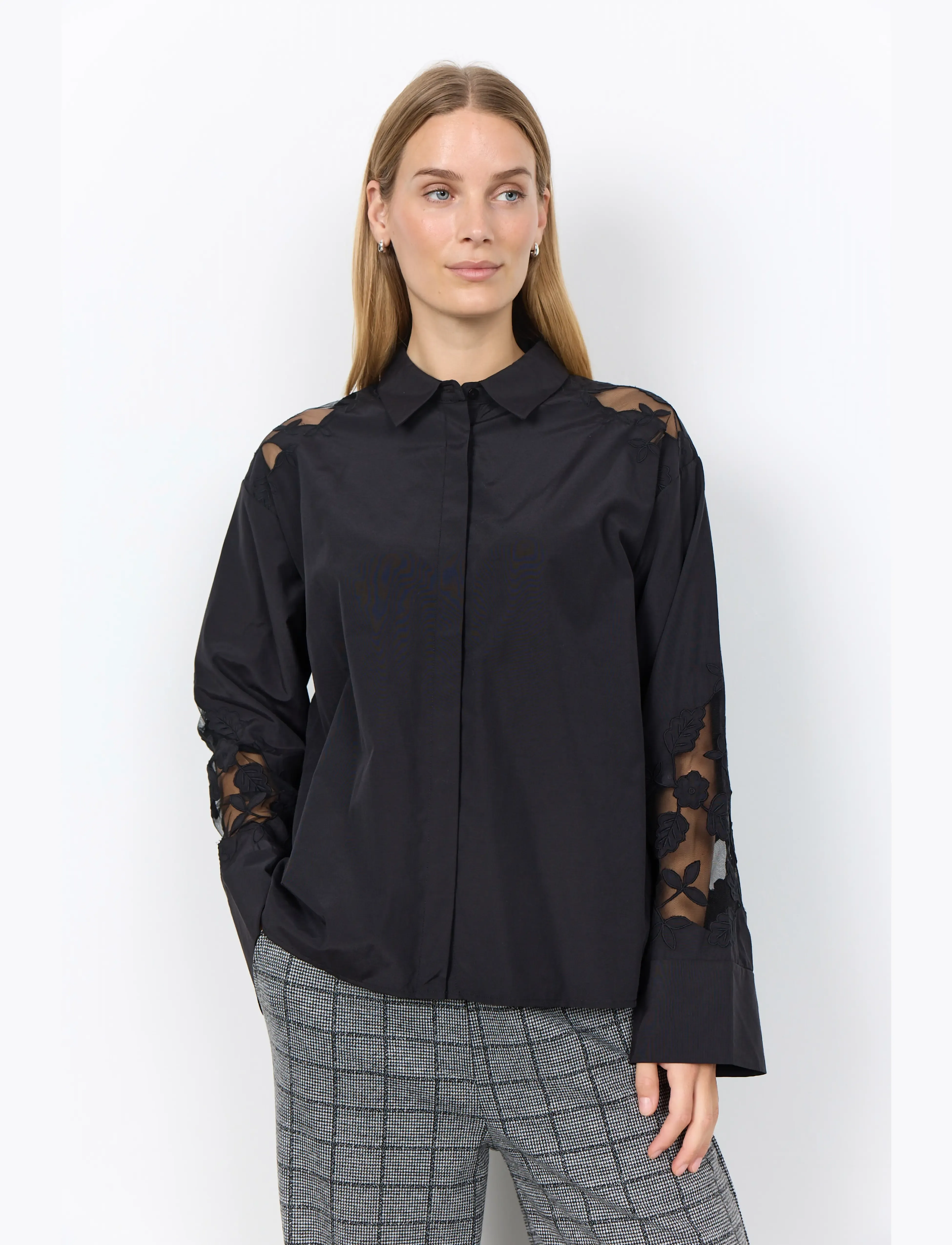 Soyaconcept - SC-NETTI - langärmlige hemden - 9999 black - 0