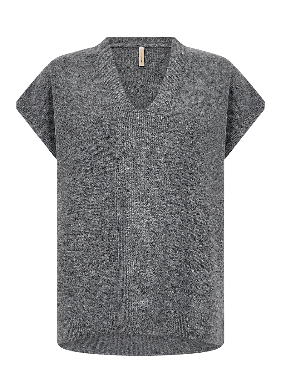 Soyaconcept - SC-SERINE - stickade tröjor - 99470 med. grey melange - 0