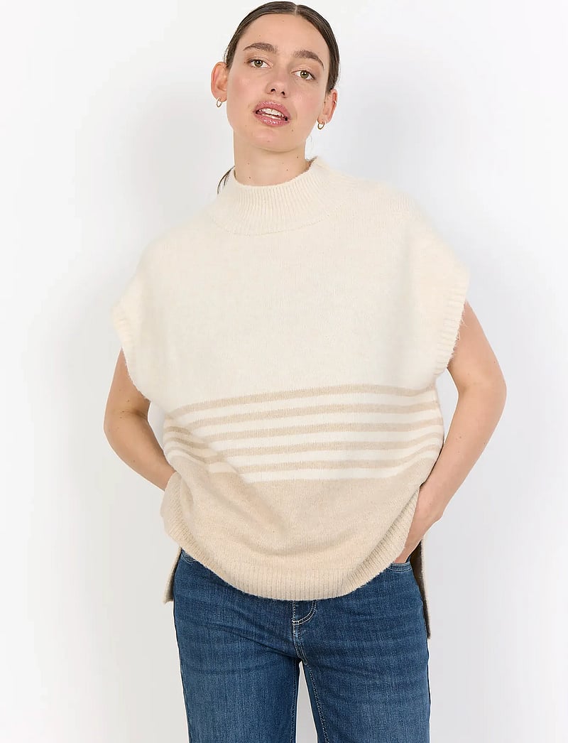 Soyaconcept - SC-SELVI - strikveste - 98008c sand melange combi - 0