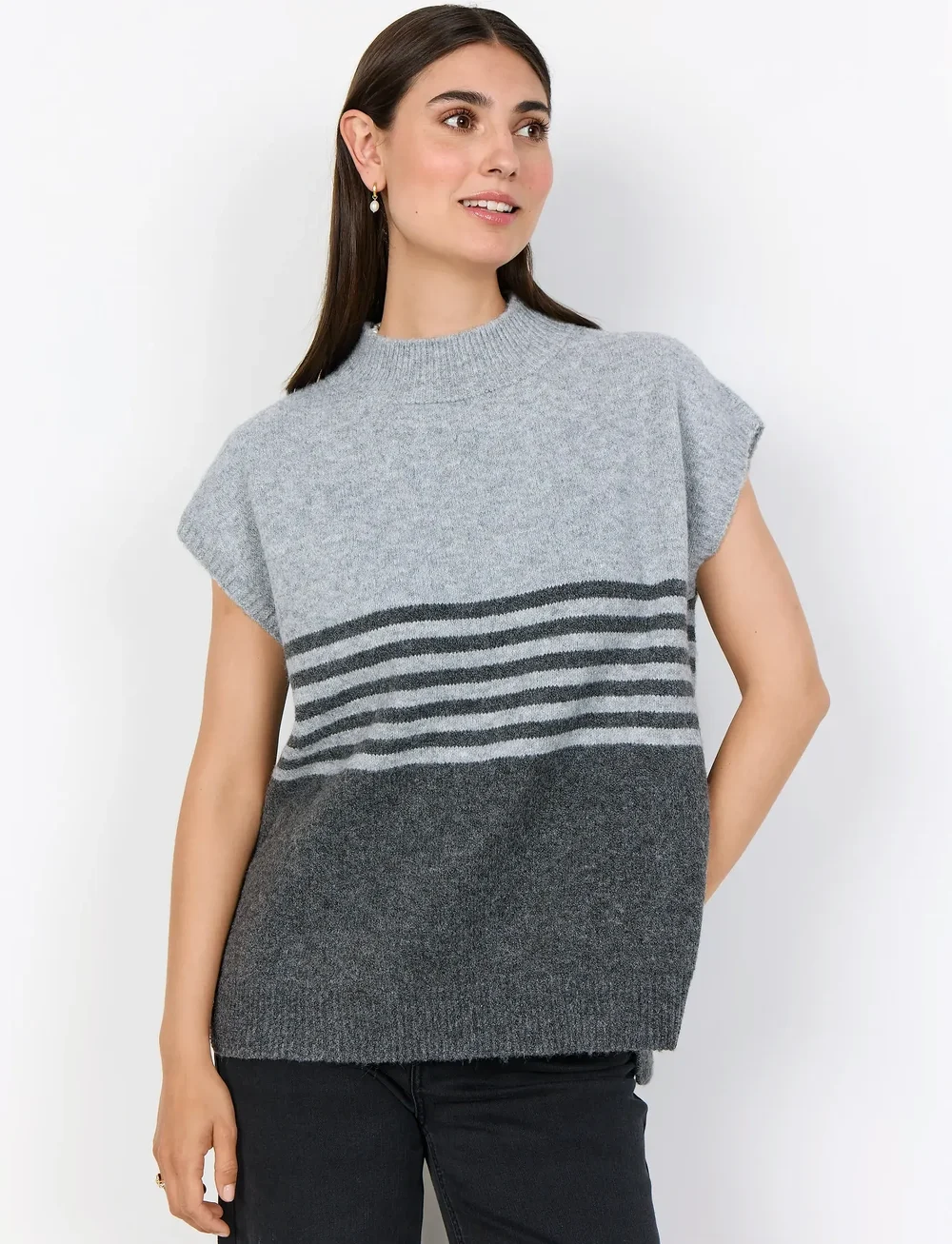 Soyaconcept - SC-SELVI - strikveste - 99870 dark earth melange combi - 0