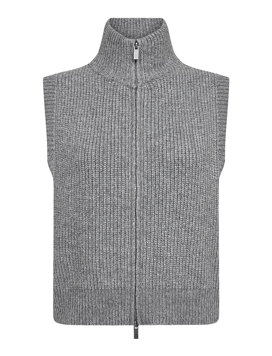 Soyaconcept - SC-GITH - strikveste - 99470 med. grey melange - 0