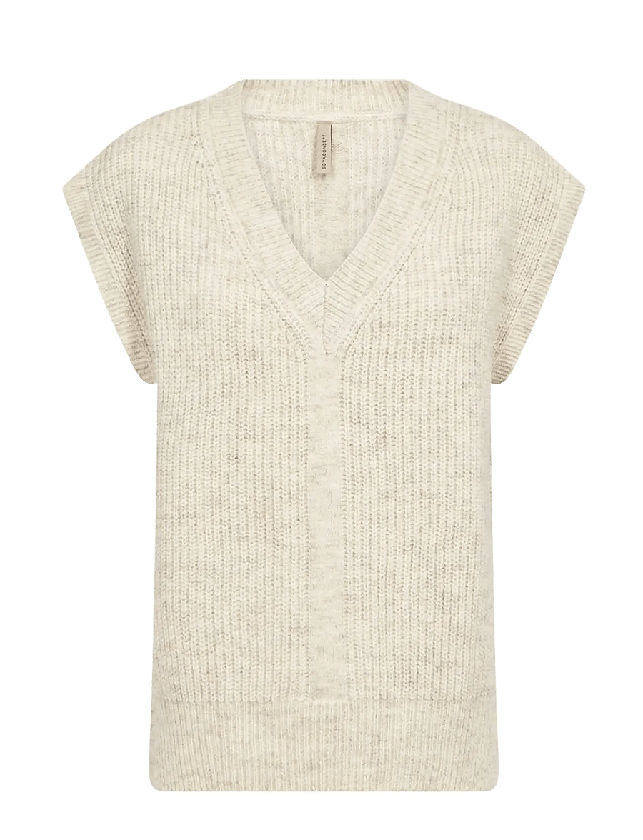 Soyaconcept - SC-GERMAINE - strikveste - 91620 cream melange - 1