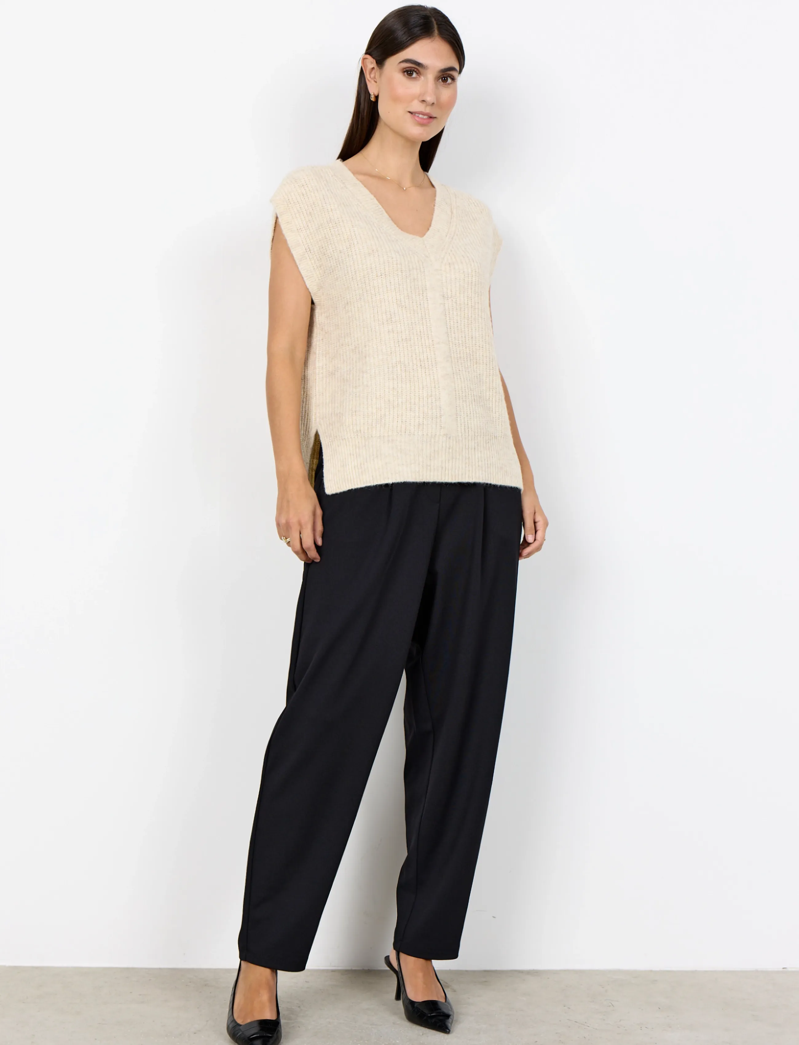 Soyaconcept - SC-GERMAINE - strikveste - 91620 cream melange - 4