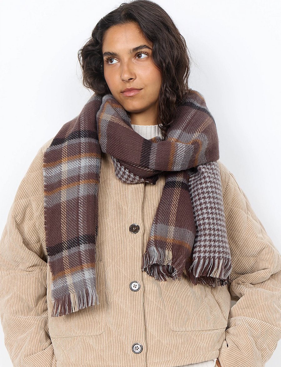 Soyaconcept - SC-HANAN YD - winterschals - 8980c chocolate plum combi - 0