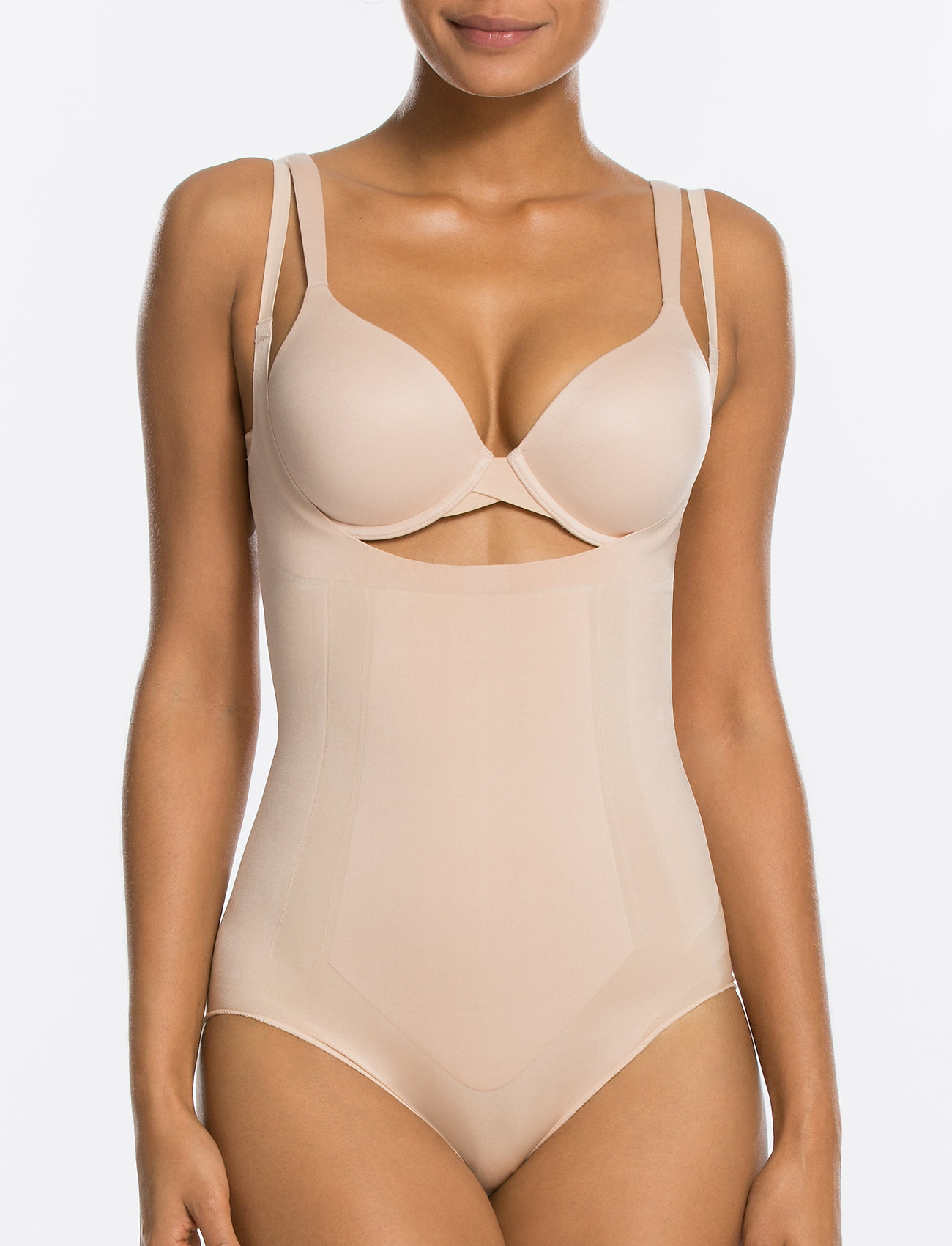 Spanx - Oncore Open-Bust Panty Bodysuit - tops - soft nude - 0