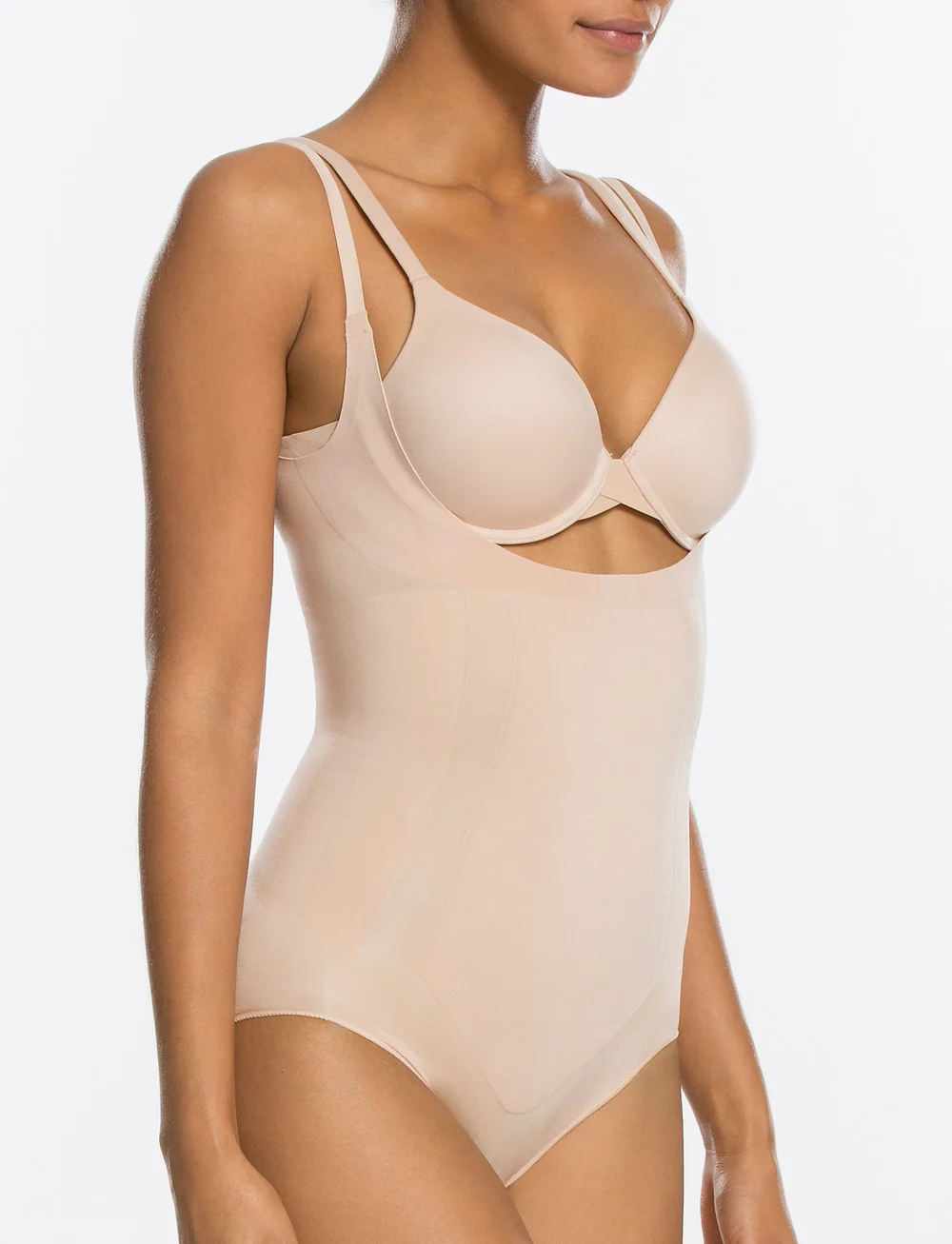 Spanx - SPANXsculpt™ OnCore Open-Bust Brief Bodysuit - alussärgid - soft nude - 4