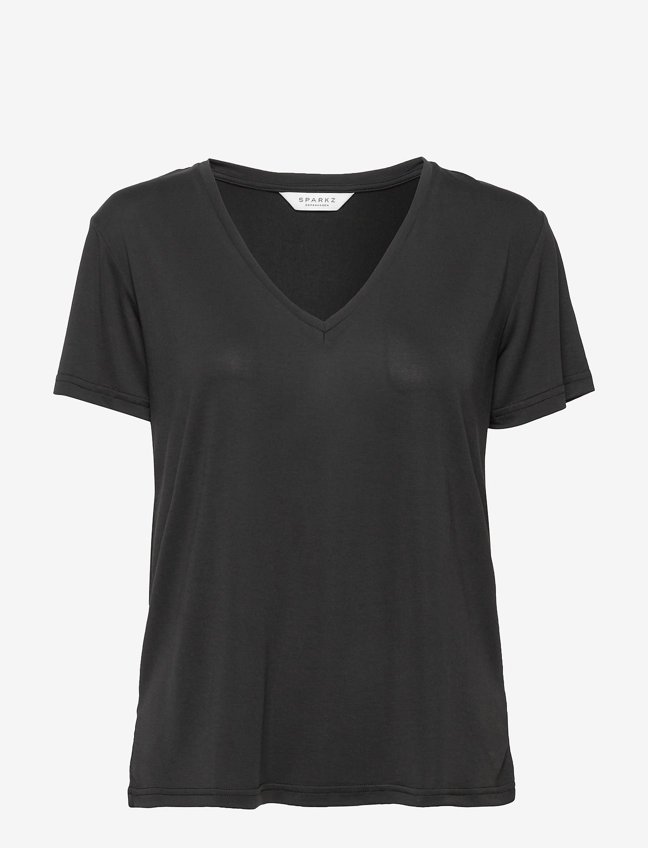 SPARKZ COPENHAGEN - PETTI V NECK TEE - t-shirt & tops - black - 0