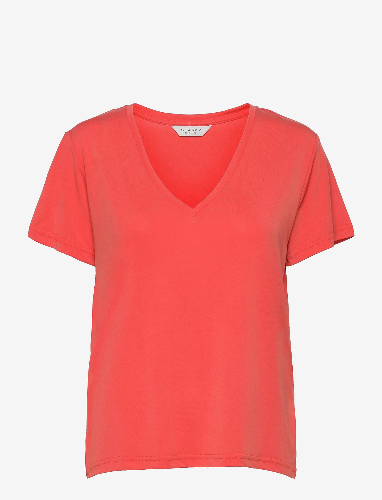 SPARKZ COPENHAGEN - PETTI V NECK TEE - t-shirt & tops - red - 0