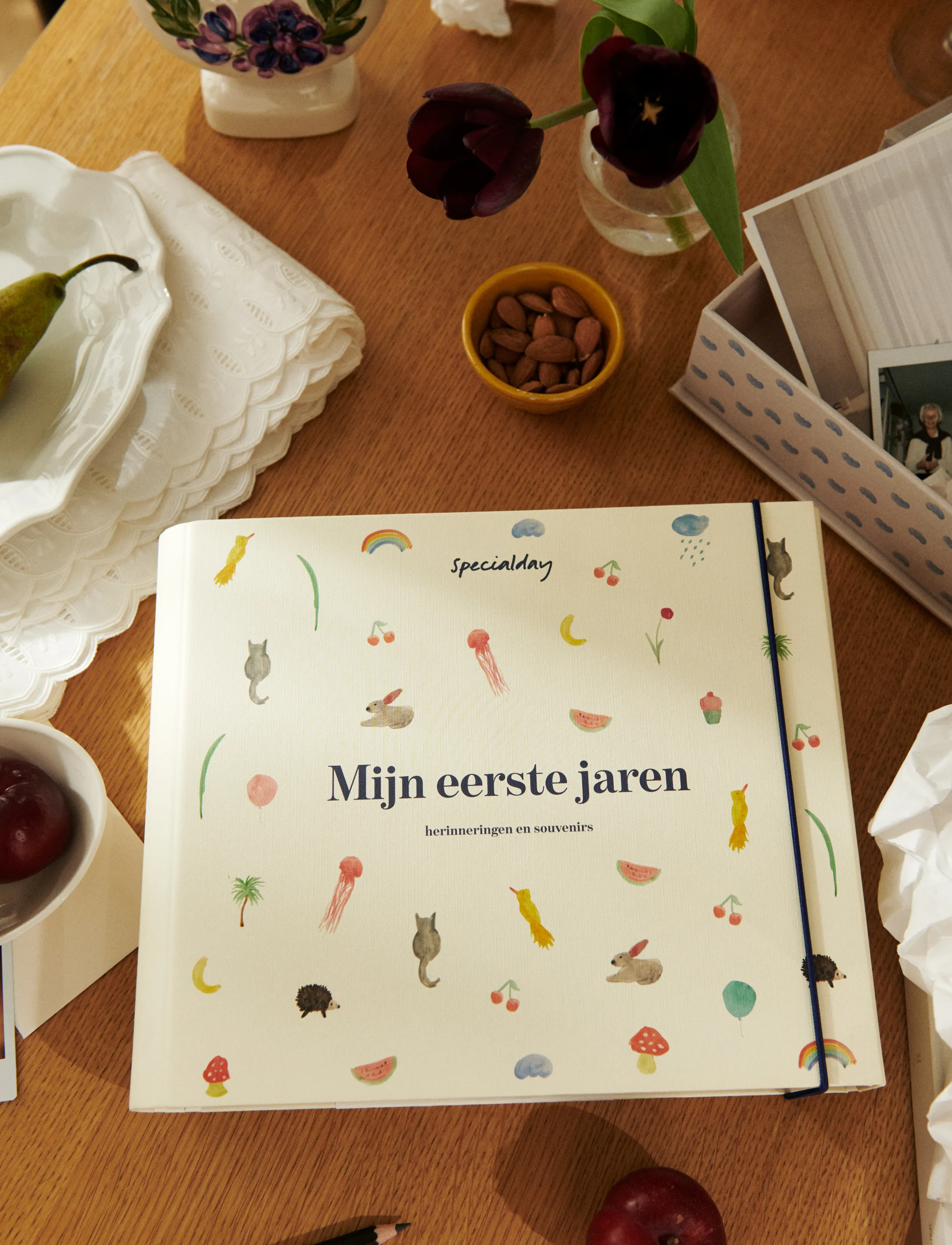 Specialday Baby Journal Belgian/Dutch Mijn Eerste Jahre Cream Album W. Ringbinder Function, DUTCH, Nursery, Creme - My First Year, Kinder