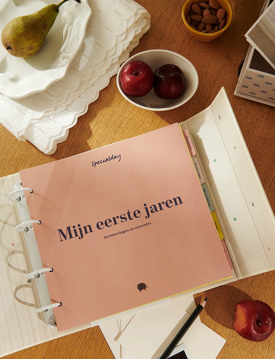 Specialday - Baby journal Belgian/Dutch - Mijn eerste jahre cream album w. ringbinder function - mit første år - cream - 2