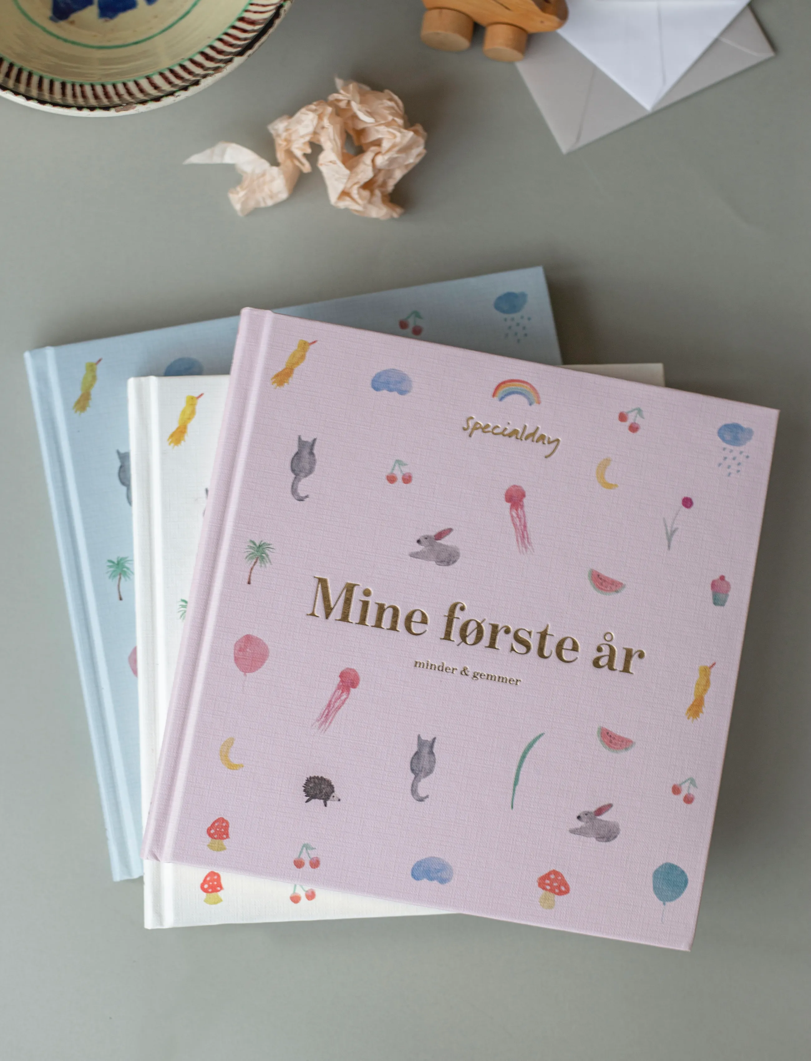 Specialday Barnets Bog Mine Første År Minder & Gemmer, DANISH, Baby Nursery, Rosa - My First Year, Kinder