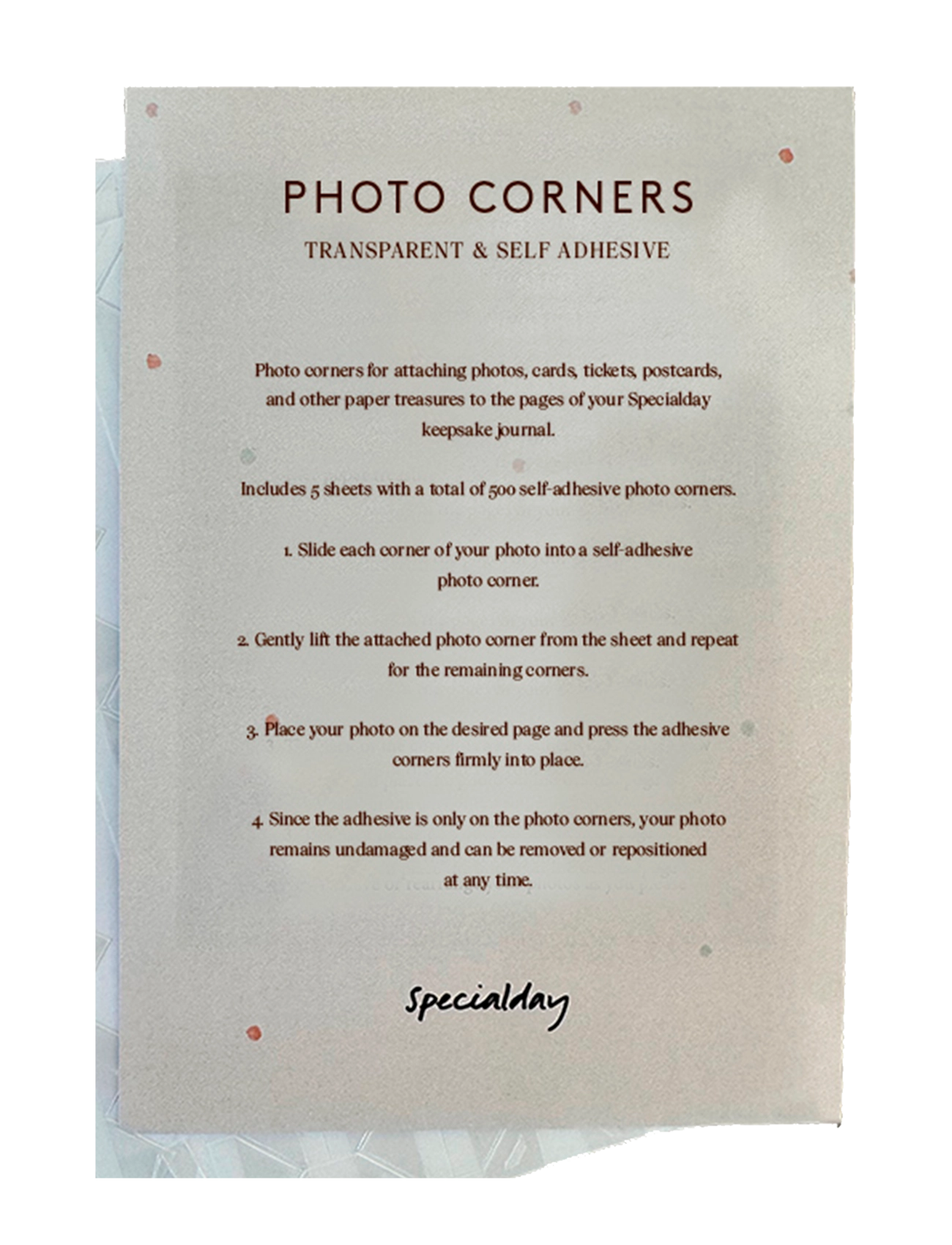 Specialday Photo corners - Specialday - TRANSPARENT / white