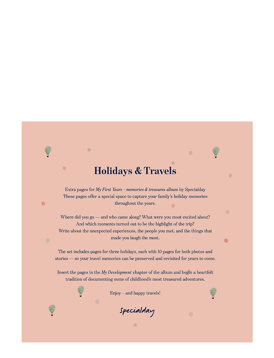 Specialday - Holidays & Travels - Add-on Pages for My First Years ringbinder Journal - mein erstes jahr - multi - 0