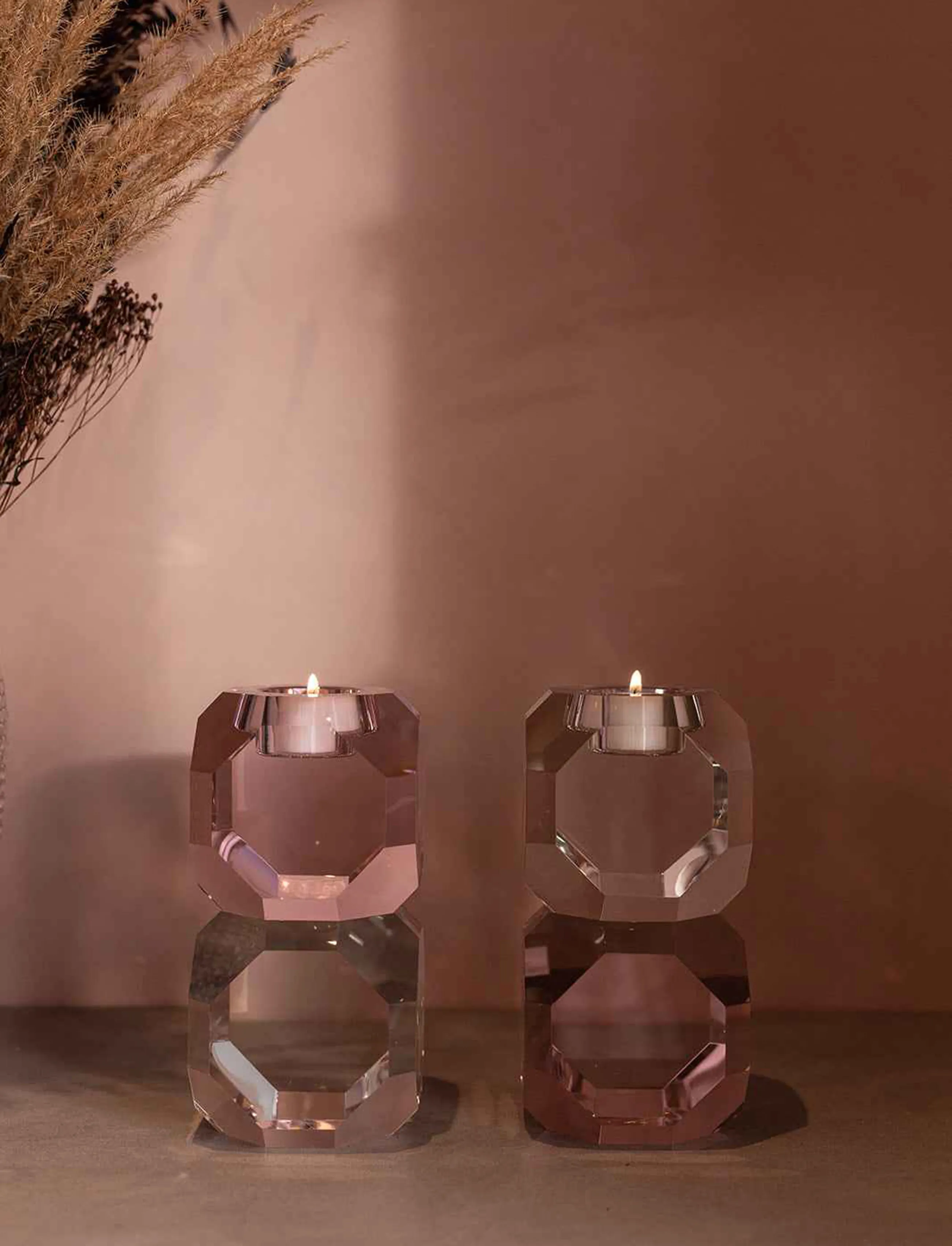 Specktrum Sky Candle Holder, STACKED, Candlesticks & Lanterns, Rosa - Tealight Holders, Homeware