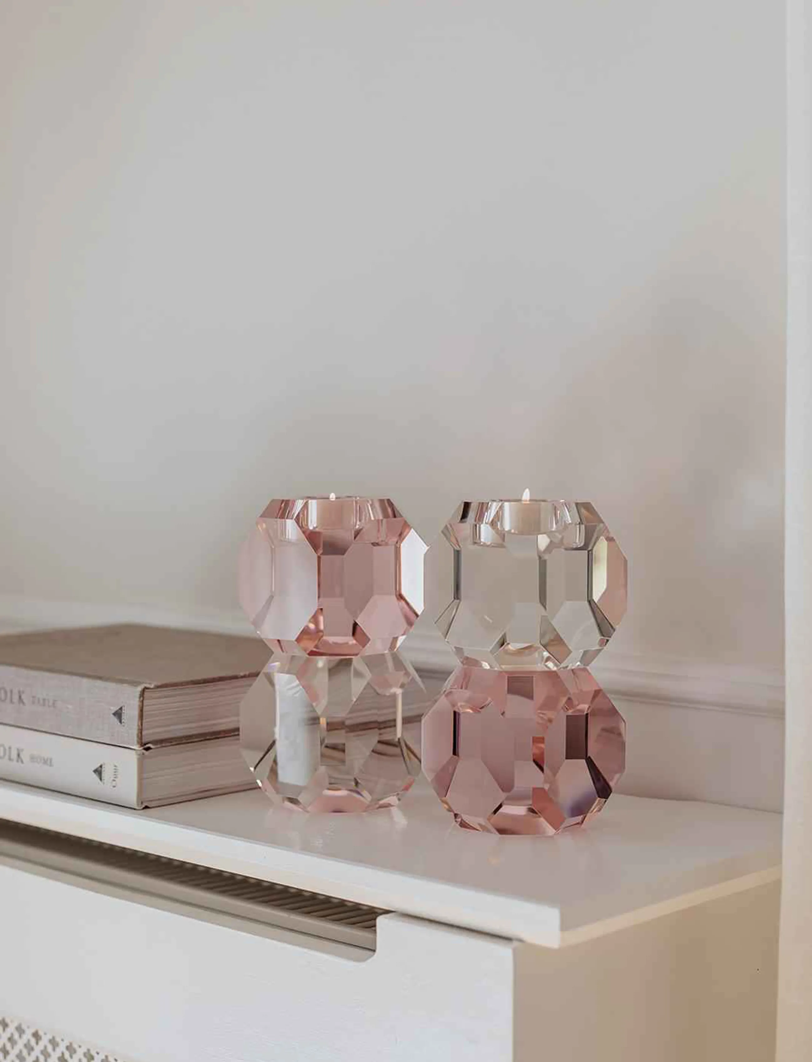Specktrum Sky Candle Holder, STACKED, Candlesticks & Lanterns, Rosa - Tealight Holders, Homeware