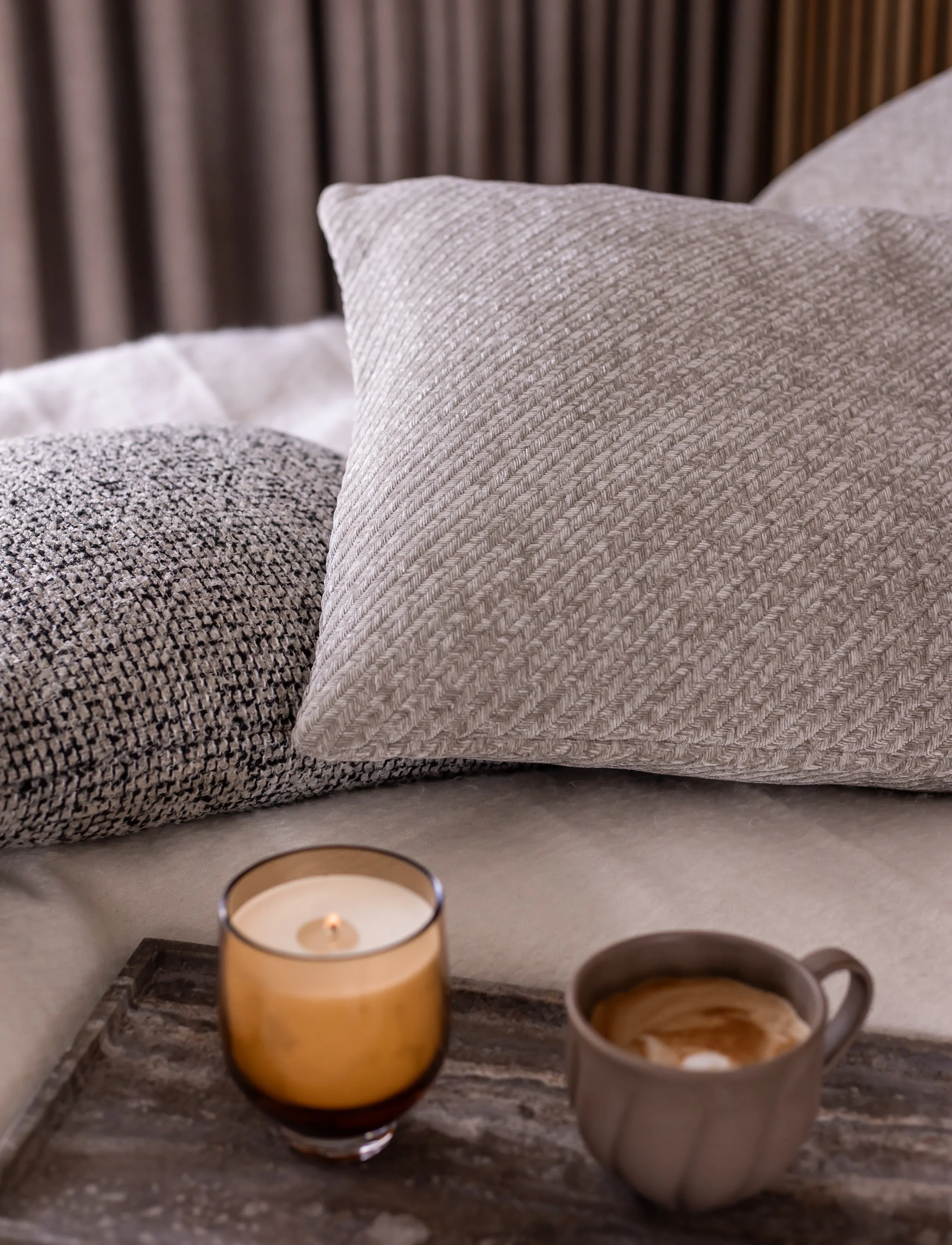 Specktrum Herringbone Pillow, 45X45 cm, Grey, Puder & Tæpper > Puder, Unisex