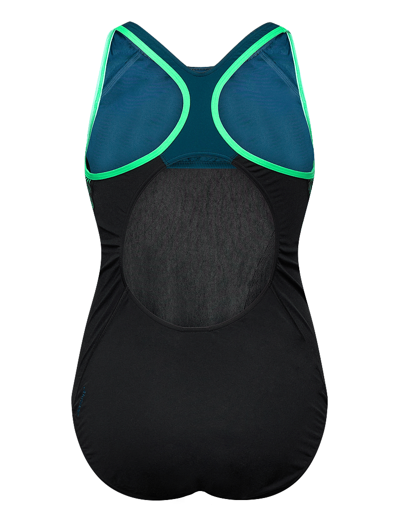 Speedo - Womens Placement Laneback - sport-bademode - black/green - 1