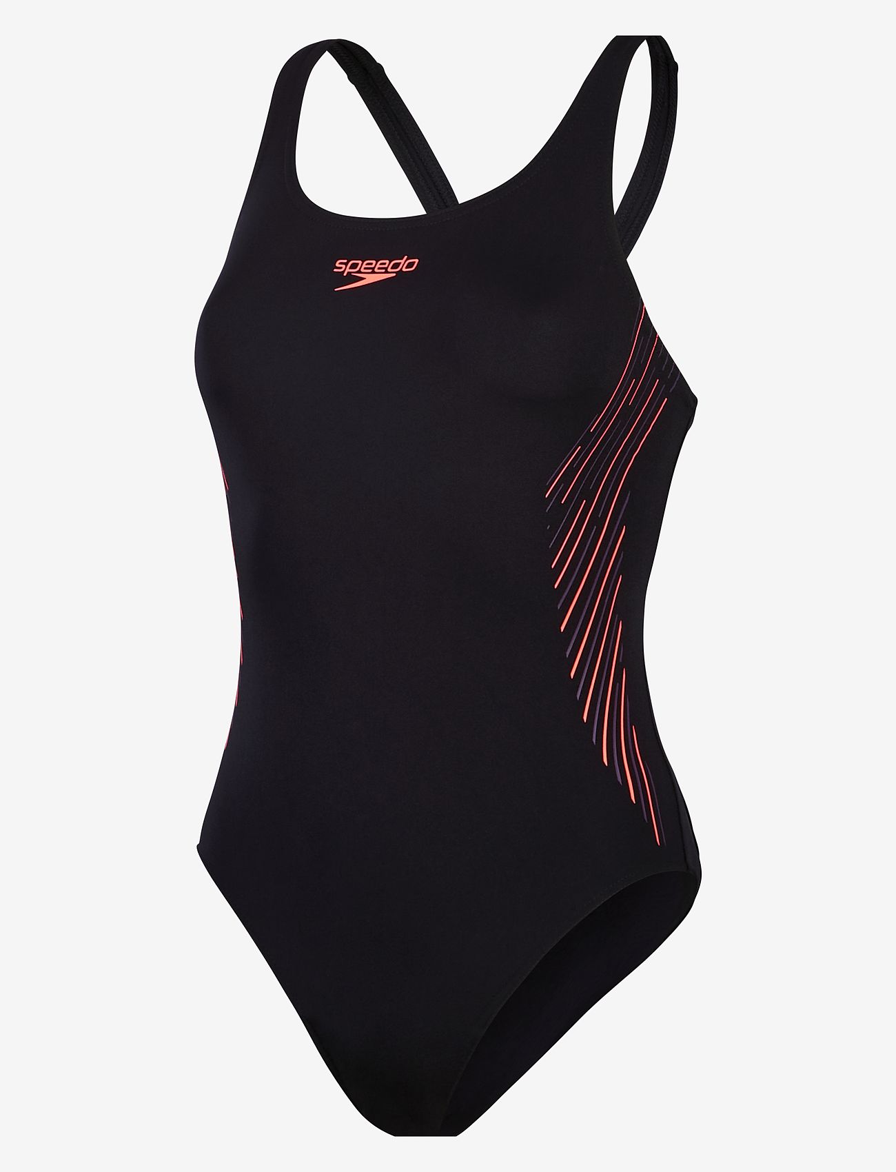 Speedo - Womens Placement Muscleback - badedragter - black/red - 0