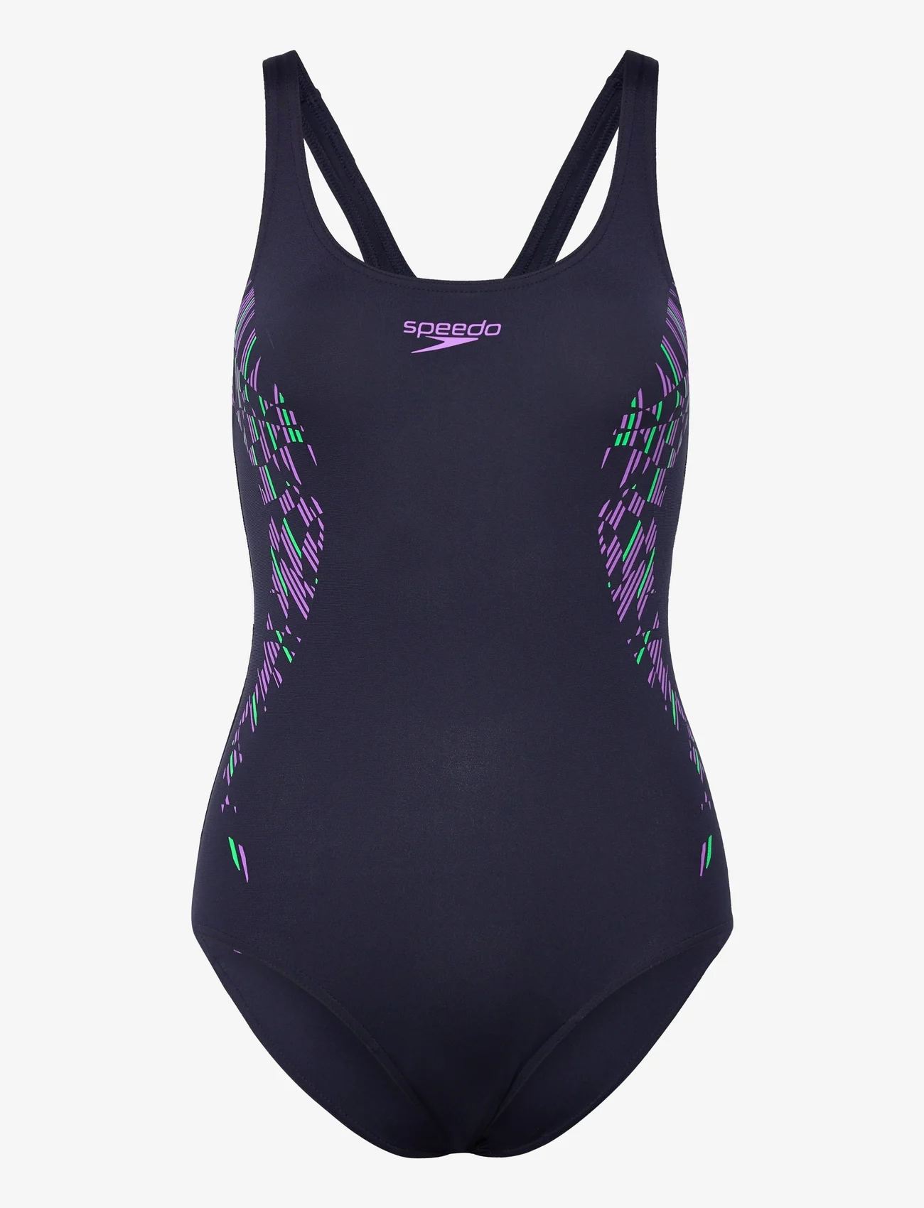 Speedo - Womens Placement Muscleback - swimsuits - navy/purple - 0