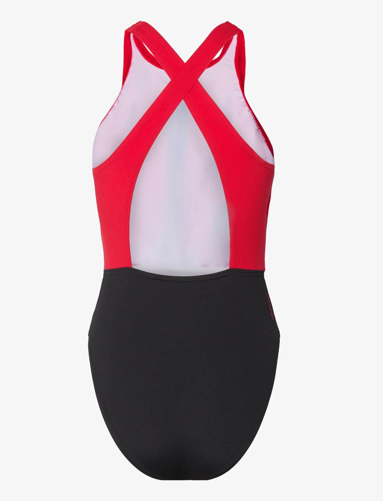 Speedo - Womens Colourblock Highneck Crossback - swimsuits - black/red - 1