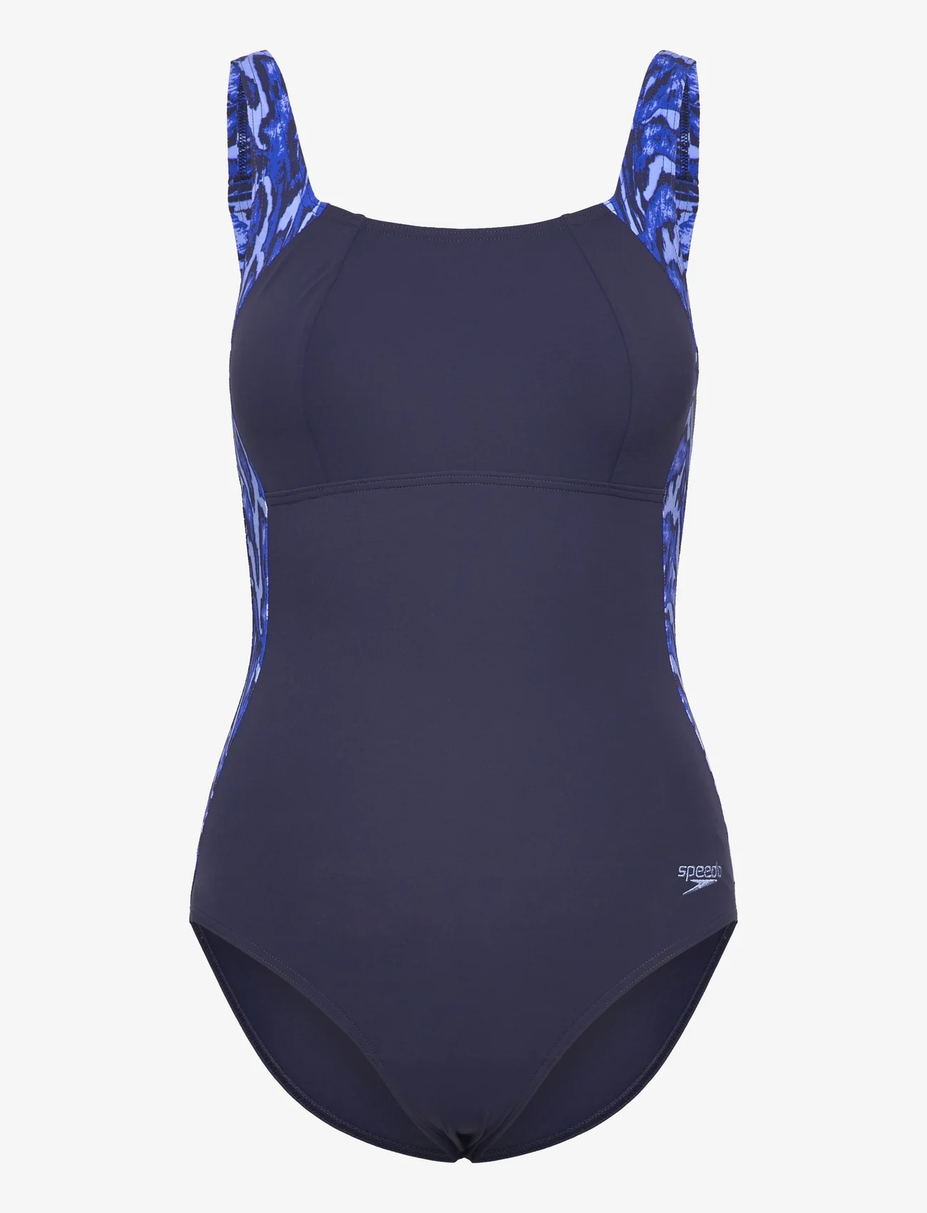 Speedo - Womens Shaping LunaLustre Printed 1 Piece - swimsuits - navy/blue - 0