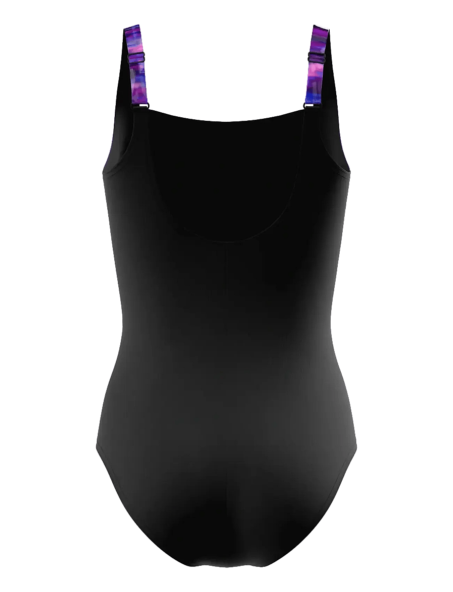 Speedo - Print Luna Lustre Swimsuit - sportsbadetøj - anthracite/berry cool/wineberry - 2