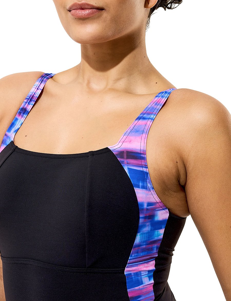 Speedo - Print Luna Lustre Swimsuit - sportsbadetøj - anthracite/berry cool/wineberry - 5