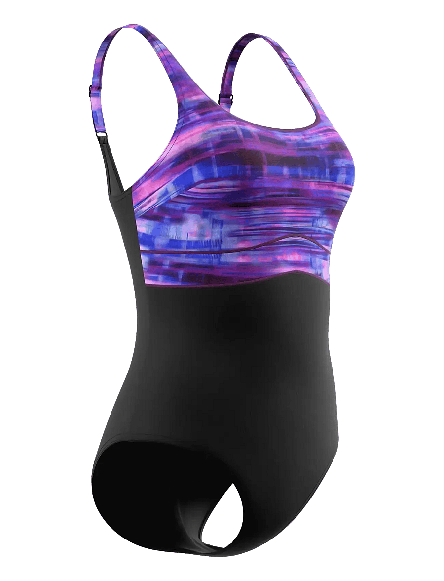 Speedo - Print Contour Eclipse Swimsuit - sportsbadetøj - anthracite/berry cool/wineberry - 1