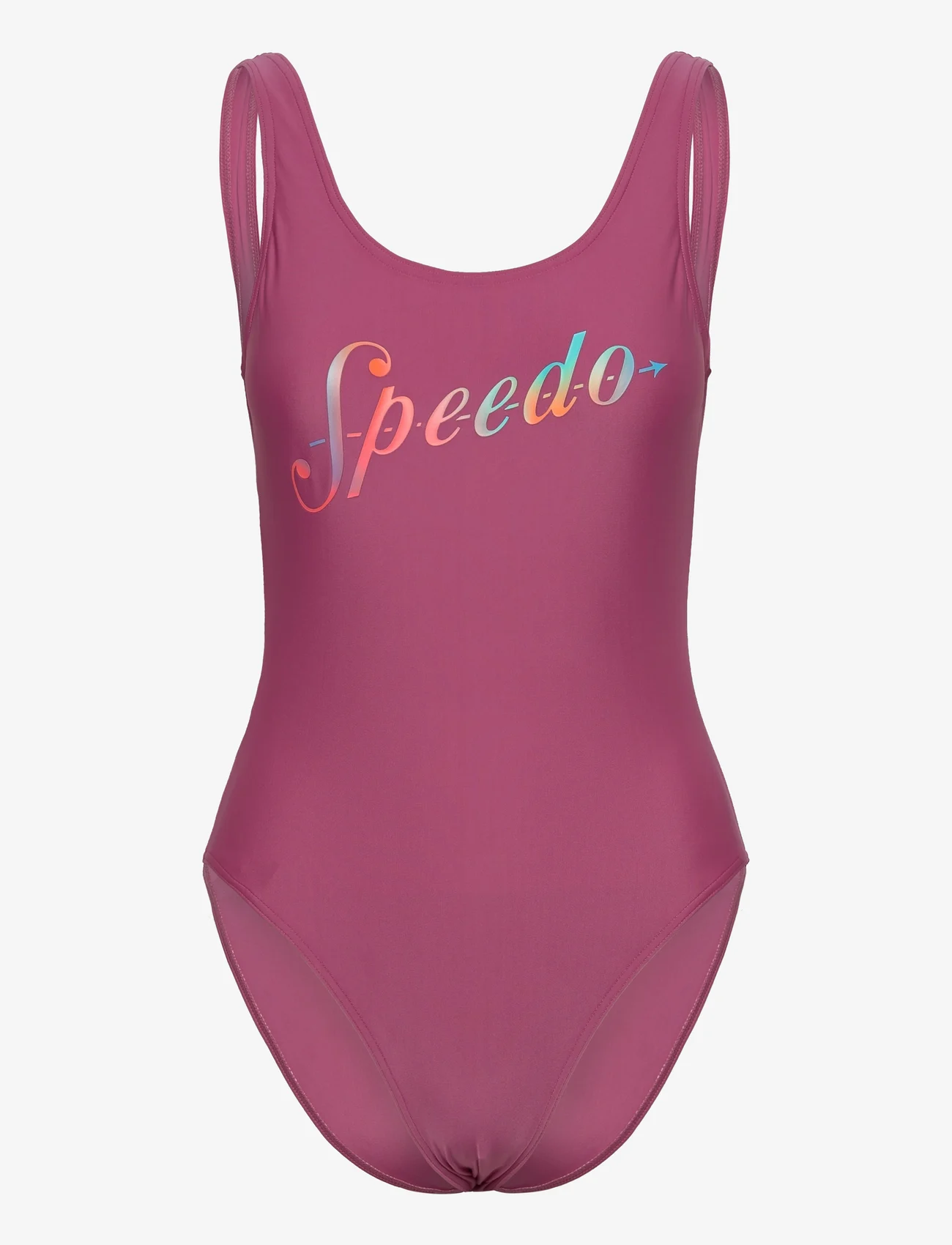 Speedo - Womens Logo Deep U-Back - badeanzüge - pink - 0