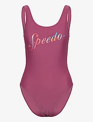 Speedo - Womens Logo Deep U-Back - peldkostīmi - pink - 0