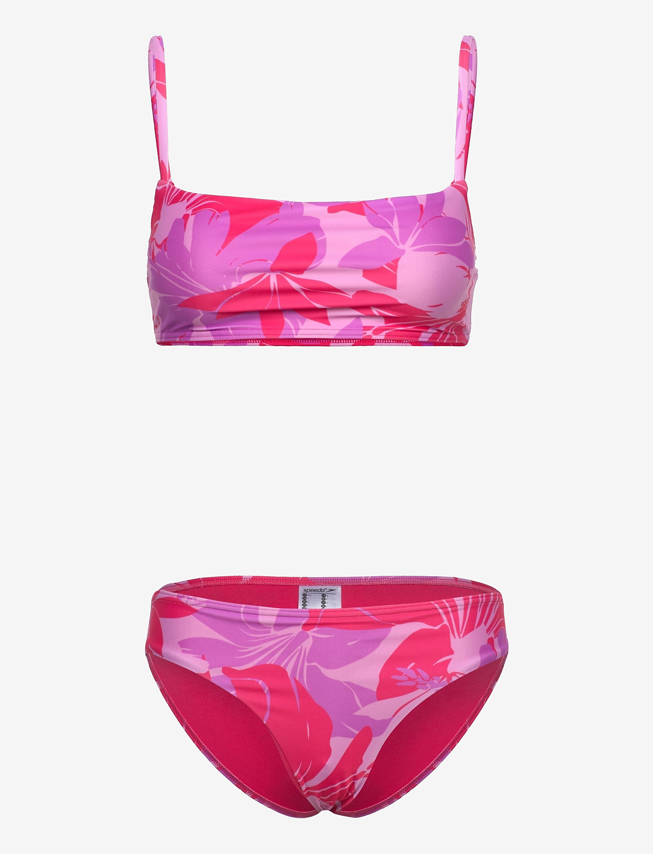 Speedo - Womens Printed Adjustable Thinstrap 2 Piece - dark pink - 0