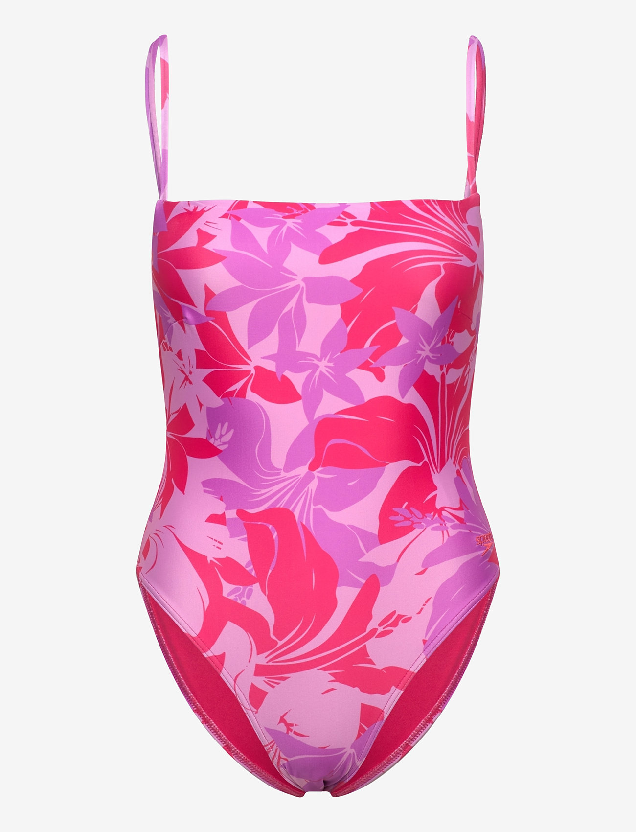 Speedo - Womens Printed Adjustable Thinstrap 1 Piece - sportiga badkläder - dark pink - 0