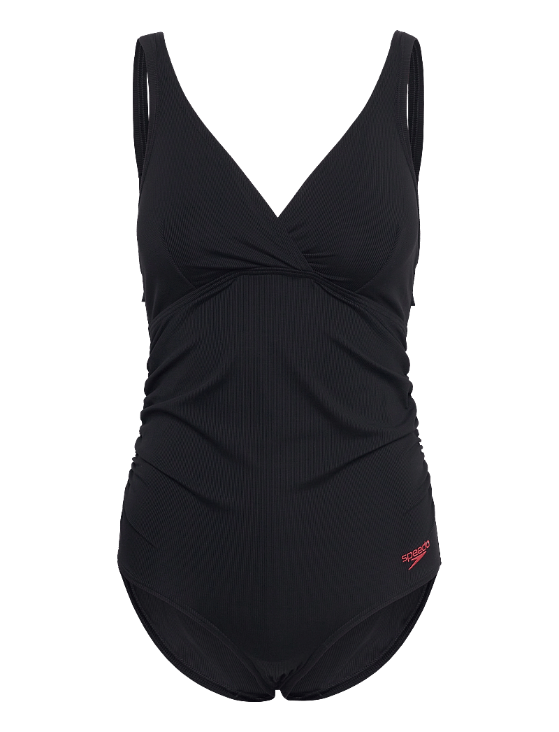 Speedo - Womens V Neck Maternity U Back - workout clothes - black - 0