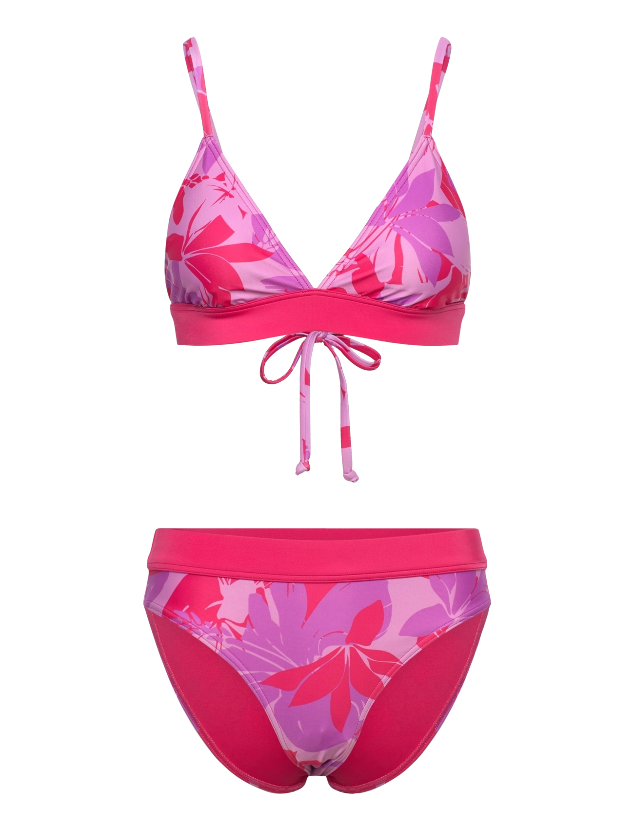 Speedo Womens Printed Banded Triangle 2 Piece, 42, Bikinis, Rosa - Bikini Sets, Frauen