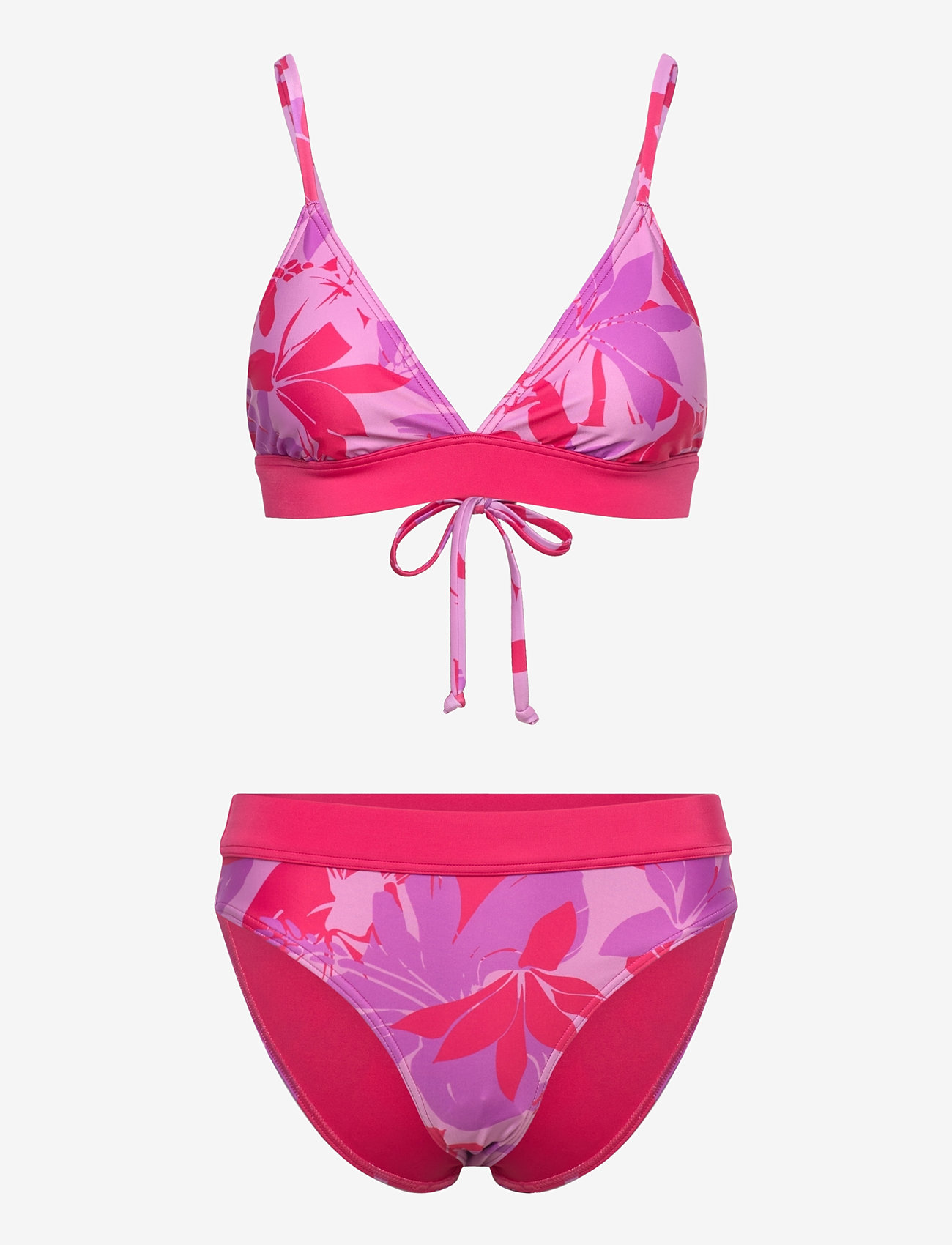 Speedo - Womens Printed Banded Triangle 2 Piece - sportsbadetøj - dark pink - 0