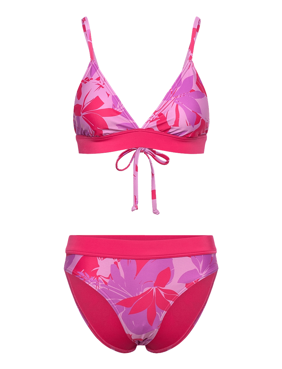 Speedo - Womens Printed Banded Triangle 2 Piece - dark pink - 0