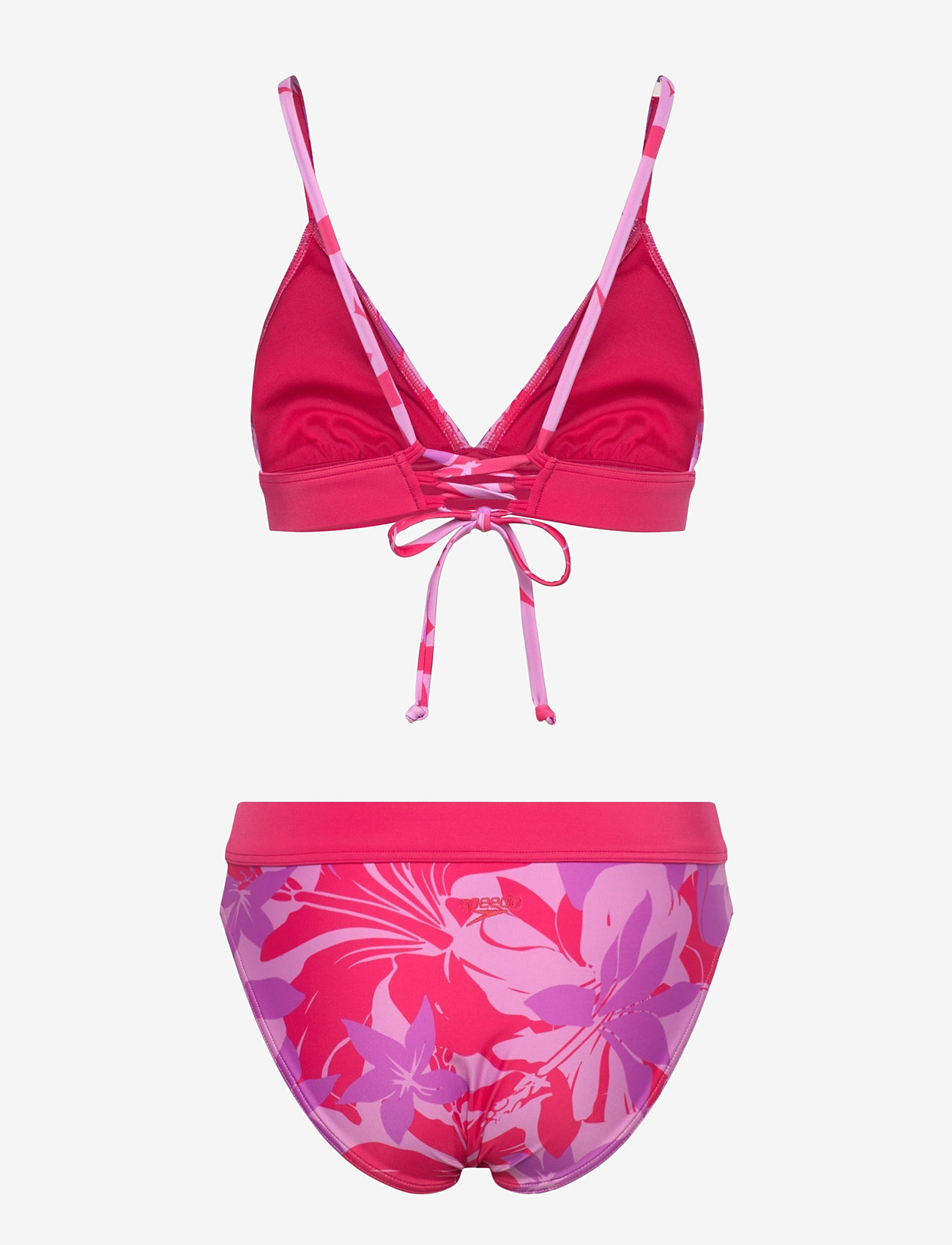 Speedo - Womens Printed Banded Triangle 2 Piece - sportsbadetøj - dark pink - 1