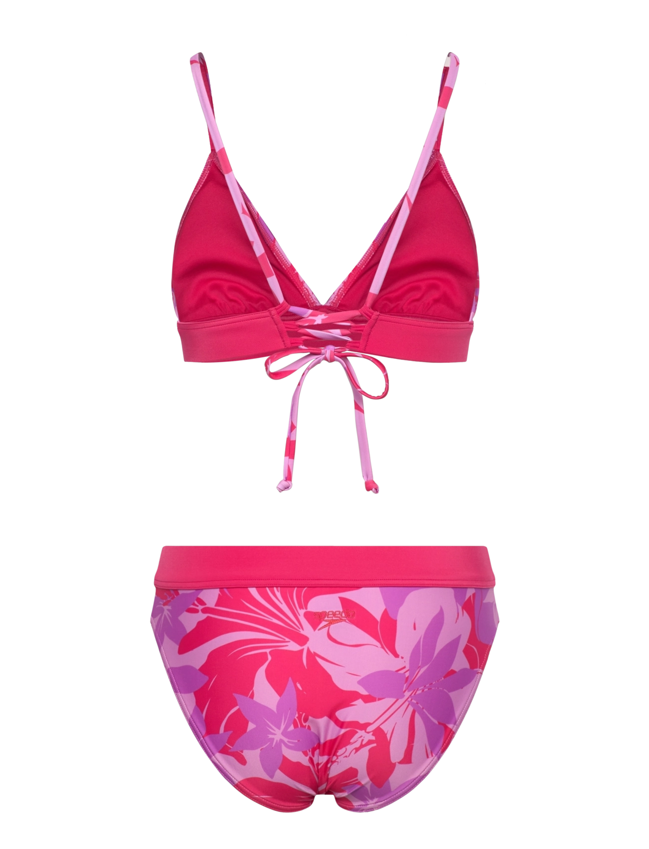 Speedo - Womens Printed Banded Triangle 2 Piece - dark pink - 1