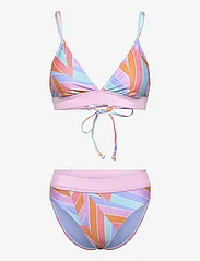 Speedo - Womens Printed Banded Triangle 2 Piece - bikinio komplektai - pink/blue - 0