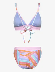 Speedo - Womens Printed Banded Triangle 2 Piece - bikini sets - pink/blue - 1